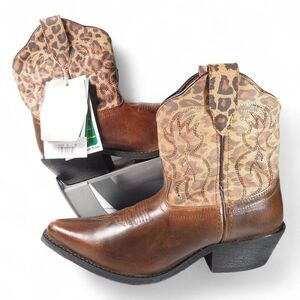 Smoky Mountain Hailey Snip Toe Women's 6M Western Cowboy Boots Leopard Print